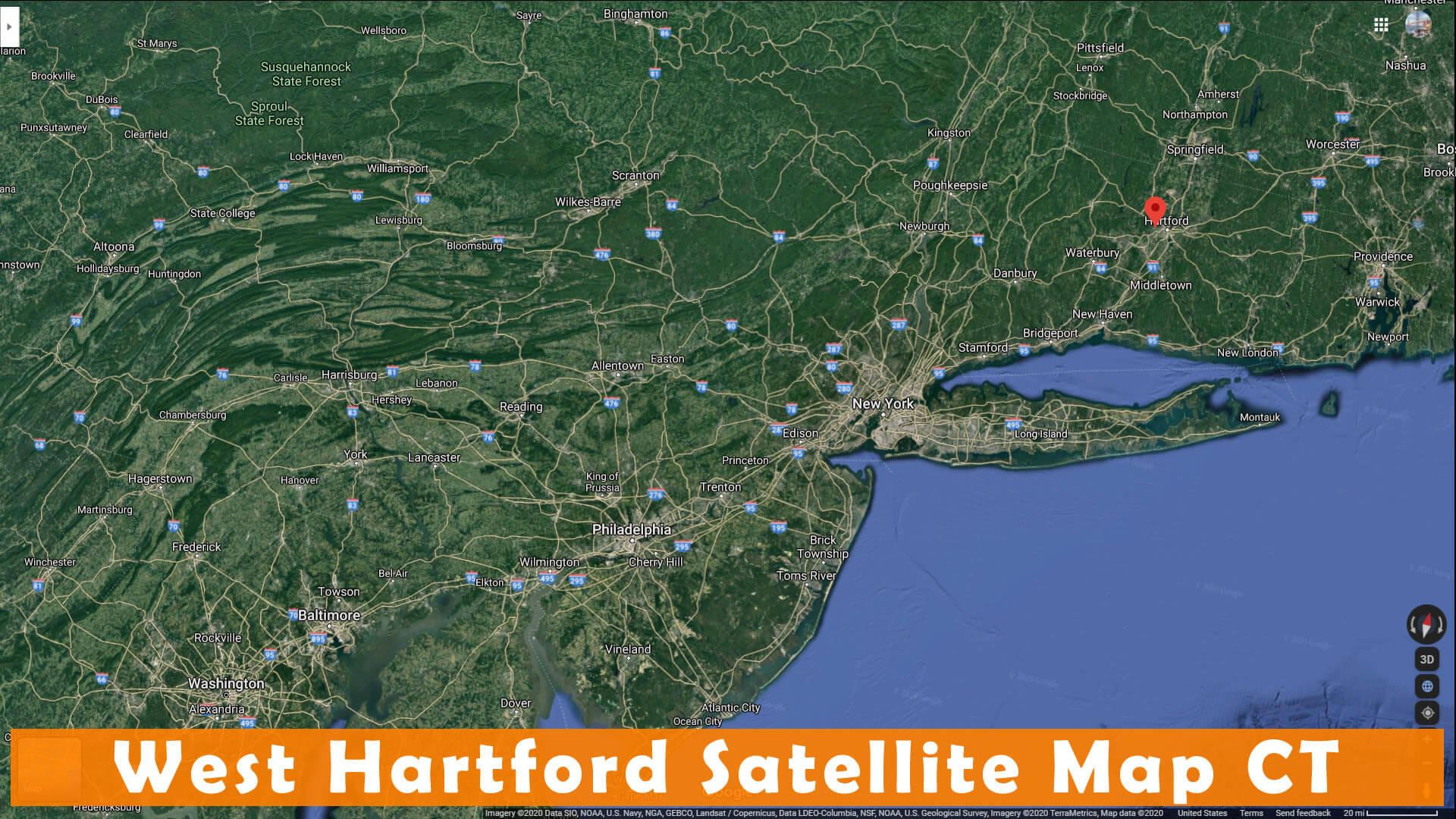 West Hartford Satellite Carte CT